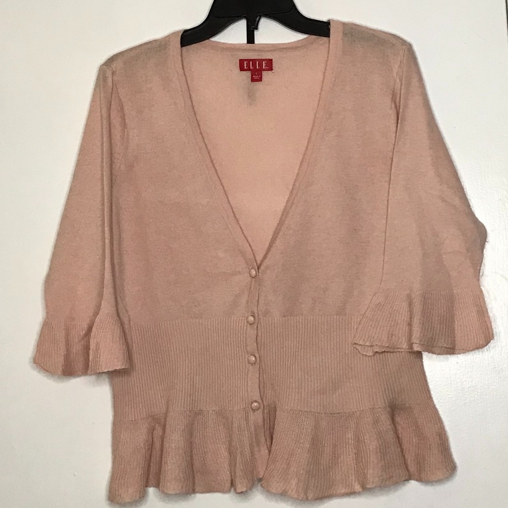 Blush pink button down sweater